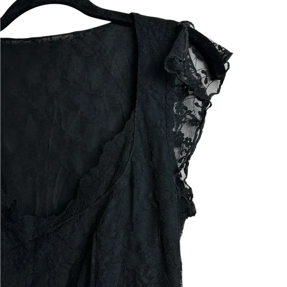 Vintage Babydoll Y2K Dress Black Lace Semi Sheer WhimsiGoth Size Small - Picture 4 of 7